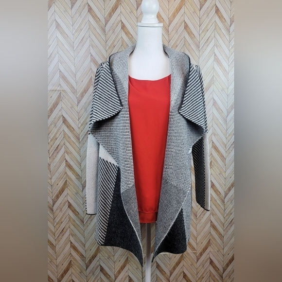 ALLISON JOY Gray Wool Blend Open Cardigan Size Small - Picture 3 of 8